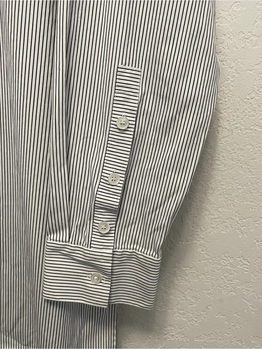 Lafayette 148 New York Black & White Pinstripe Button Down Shirt Blouse Sz XL - Picture 4 of 6